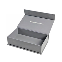 Boîte cadeau rigide magnétique de style livre blanc avec impression de texte de remerciement sur le couvercle intérieur pour bijoux