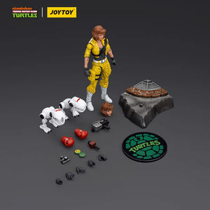 JOYTOY TMNT - April O'Neil, figurine articulée à l'échelle 1/18, modèle de collection, figurine miniature, accessoires de personnage, base - Product Image 6