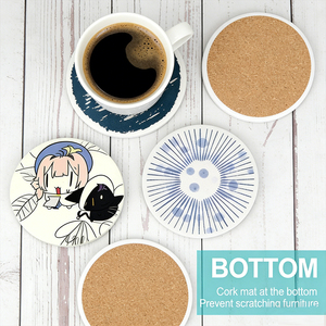 Round Square Ceramic Sublimation <b>Coasters</b> Custom <b>Marble</b> <b>Coasters</b> Heat Insulated Drink Mats for Home Kitchen - Product Image 4