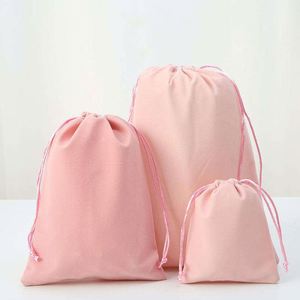 Sac à cordon en velours de luxe pour bijoux, avec logo personnalisé, pochette anti-poussière pour emballage cadeau - Product Image 1