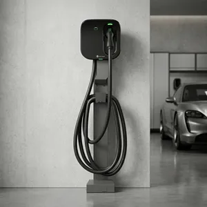 Borne de recharge murale StarCharge Artemis 22 kW triphasée pour véhicules électriques avec interface Type 2, Type 1, NACS, GBT, noire, OCPP, usage commercial - Product Image 2