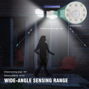 Lampu Dinding tenaga surya LED, lampu jalan, taman, rumah, negara, lampu dinding, anti air, Sensor gerak, lampu luar ruangan, LED tenaga surya, <span class=keywords><strong>3</strong></span> kepala - Product Image 4