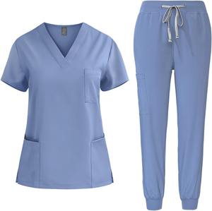 Uniformes de Hospital Stand Collar Enfermera Uniforme Conjunto Ligero Elástico Clínica Scrub Jogger Suite para Quirúrgico - Product Image 1