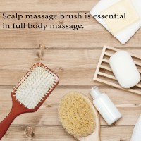 Brosse à cheveux carrée en bois rouge poli avec coussin d'air, peigne de massage antistatique pour cheveux longs et épais, logo personnalisé