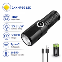 Lampe de poche légère de 73g, 550LM, Zoomable, torche en alliage d'aluminium pour le camping, la randonnée, le travail d'urgence