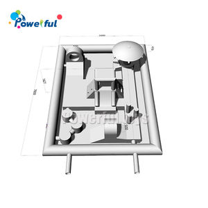 Parque infantil de <span class=keywords><strong>Castillo</strong></span> de salto popular, carrera de obstáculos blanca, equipo de juego acuático para niños, almohadilla inflable para salpicaduras de parque - Product Image 2