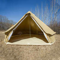 Grande tente de glamping spacieuse 4m en toile de polycoton, tente cloche pour le camping