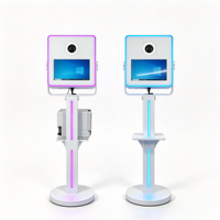 Kiosque photo portable tout-en-un avec écran tactile et éclairage LED RVB pour fêtes et événements commerciaux