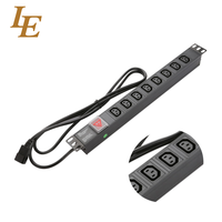 OEM ODM 19 pouces 1U 6 prises C13 avec interrupteur en alliage d'aluminium noir pour unité de distribution d'alimentation de rack de serveur