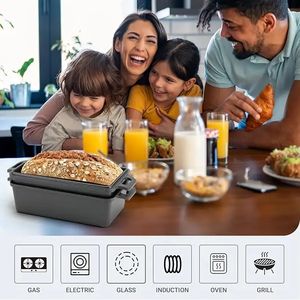 Molde para Pan de Hierro Fundido 2 en 1 con Tapa, Juego de 2 Moldes para Hornear Pan Casero - Product Image 3