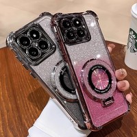 Coque Transsion Infinix Note50S Protection Antichute Béquille Magnétique Paillettes Électroplaquées Durabilité TPU Housse de Téléphone Mobile