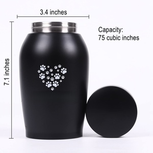 Urne commémorative personnalisable pour animaux de compagnie, urne funéraire pour cendres de chiens et chats, urne en métal gravé en acier inoxydable, souvenir commémoratif - Product Image 2