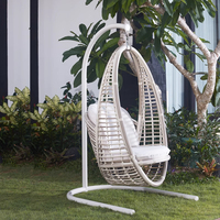 Fauteuil suspendu en rotin autoportant, style nid d'oiseau, fauteuil à bascule paresseux, balançoire pour balcon, terrasse extérieure, jardin, meubles
