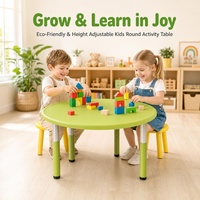 Bureaux d'école en plastique modernes, confortables, ignifuges, durables, à hauteur réglable, table d'activités collaboratives pour la maternelle, bureau à domicile
