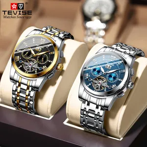 TEVISE 9005A-F mechanical watch automatic tourbillon calendar luxury brand custom private logo men watch