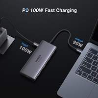 UGREEN Revodok Pro 109 USB C Hub 9 en 1 Estación de acoplamiento 10Gbps USB C 3,2 HDMI 100W Entrega de energía Lector de tarjetas SD/TF para computadora