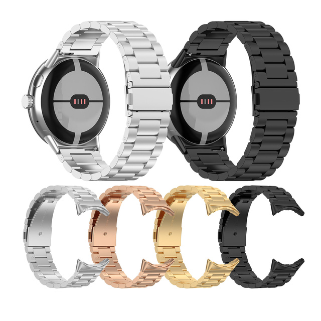 Stainless Steel Adjustable Metal No Gap Band for Google Pixel Watch 2 Men Women