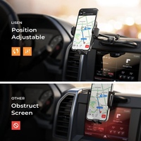 LISEN Support de téléphone de voiture à double montage, fente pour CD, évent, ne bloquant jamais une opération à une main, support de téléphone portable pour iPhone 16 15 Pro Max