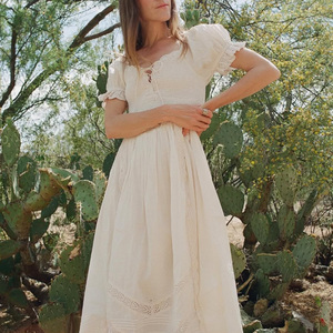 Robe longue élégante pour femme en lin et <span class=keywords><strong>coton</strong></span> mélangés, respirante, à nouer, motif à carreaux, tissée, tendance, pour l'été - Product Image 3