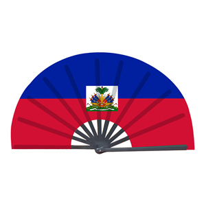 Abanicos Plegables de Bambú con la Bandera de Haití al por Mayor, Abanico de Mano para Carnaval, Boda, Festival, Fiesta, Agencia de Viajes - Product Image 1