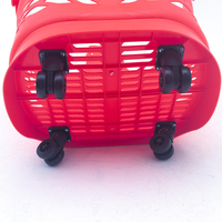 Panier en plastique PP portable et durable avec roues Grand caddie de supermarché d'une capacité de 90L