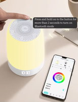 Machine à bruit blanc pour le divertissement, la méditation, le sommeil et la relaxation, avec lampe RVB colorée, haut-parleur et réveil pour le sport