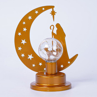 Lampe LED de Noël en fer en forme d'étoile, lumière décorative de festival, lampe de chevet pour chambre à coucher