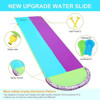 Toboggan aquatique double piste en PVC avec arroseur de jardin, jouet aquatique pour enfants et adultes, pour faire sauter dans l'eau dans le jardin fleuri