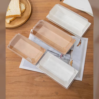 Contenants alimentaires pour desserts en papier plastique de taille personnalisée avec logo Boîte d'emballage des aliments cuits Boîte à emporter en papier kraft gaufré pour sandwich à sushi