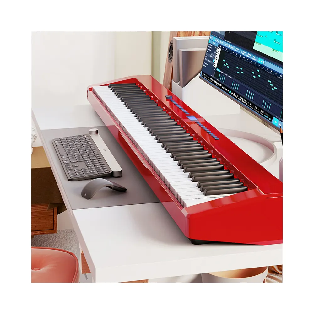 全体のホットセールポータブルデジタルピアノ88キーフルサイズ加重キーボードUsb Bluetooth with Midi