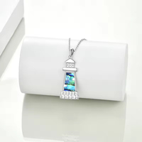 Pendentifs en argent sterling 925 en gros avec opale et coquille d'ormeau en forme de phare – Bijoux océaniques en vrac pour femmes