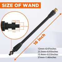 Baguette de remplacement de 16 pouces pour pistolet de lavage à pression Ryobi 2000 PSI 5 embouts de buse de pulvérisation en laiton pour laveuse à jet d'eau pour voiture