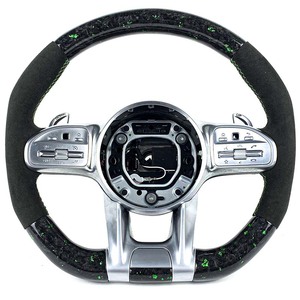 Volant sport en fibre de carbone et cuir avec écran LED, 4 branches et palettes de changement de vitesse pour Mercedes-Benz pour les modèles HYCS - Product Image 4