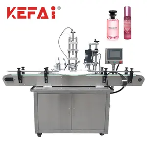 KEFAI Automatic Small Glass Perfume Round Bottle Monoblock Rotary 3 In 1 Filling Capping Machine
