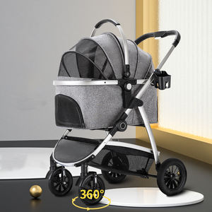 कुत्तों के लिए पालतू घुमक्कड़ वाहक वियोज्य Foldable पोर्टेबल परिवहन सांस Windproof बिल्ली और कुत्ते चार पहिएदार पालतू गाड़ी - Product Image 4