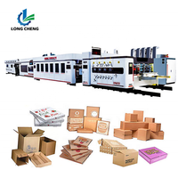 Machine de production de boîtes en carton ondulé entièrement automatique avec impression numérique, rainurage, découpe, pliage, collage et emballage