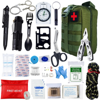 Kit d'outils de survie multifonctionnel, équipement de camping d'urgence pour la randonnée en plein air, aventure, bricolage, DPT noir en stock