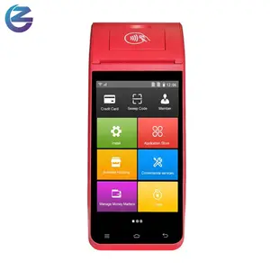 Thiết Bị Đầu Cuối <span class=keywords><strong>POS</strong></span> Di Động <span class=keywords><strong>Android</strong></span> Cầm Tay Màn Hình Cảm Ứng 5.5Inch Với Đầu Đọc NFC Và Máy In Nhiệt Để In Vé - Product Image 1