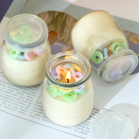 Bougie parfumée artisanale en cire de soja, style dessert, en pot en verre, pour aromathérapie, décoration, cadeau, ornement pour la maison et les fêtes