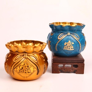 Bassin à trésors/sac à monnaie en cuivre pur, cadeau de pendaison de crémaillère/cérémonie d'inauguration, objet artisanal, porte-bonheur poisson koi, ornement en cuivre - Product Image 1