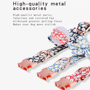 Kampanye UI penjual terbaik kustom pelat nama emas Set kerah anjing peliharaan empuk tidak ada tarik dibuat katun murni poliester pabrik hewan peliharaan - Product Image 3