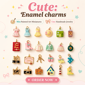 Miniaturas de Arte Pintado a Mano de la Colección Manna Enamel Princess Dress, Dijes de Joyería Hechos a Mano para Accesorios de Moda - Product Image 1