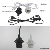 Câble d'alimentation de 1,8 m, prise E27, prise EU/US, interrupteur 303, douille pour ampoule, support de lampe LED suspendu, usage domestique, Chine