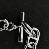 Ensemble collier et bracelet en cuivre plaqué argent, chaîne lourde à fermoir OT, bijoux minimalistes pour femmes et unisexe