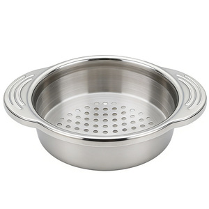 Cesta Escurridora de Acero Inoxidable de 8 cm con Doble Asa, Escurridor de Aceite para Fregadero, Utensilio de Cocina - Product Image 1