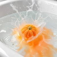 Lot de 6 bombes de bain effervescentes en forme de citrouille d'Halloween, parfum orange douce, pour spa relaxant, personnalisable OEM ODM 100g