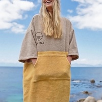 Housse de bain en coton doux pour adulte Serviette de plage avec capuche Surf Poncho Terry Towel Hoodie Surf Cape Bath Swim Robe