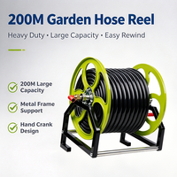 Support de rangement robuste pour tuyau d'arrosage agricole et de jardin, enrouleur manuel pour tuyau de pulvérisation, cadre en acier, 100m de long, longue durée de vie