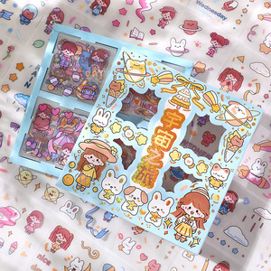 Kawaii ชุดสติกเกอร์ตกแต่งสัตว์เลี้ยง,100แผ่นสติกเกอร์การ์ตูนน่ารักวางแผนสมุดติดรูป DIY สำหรับเครื่องเขียนไดอารี่เด็ก - Product Image 2