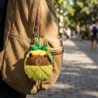 En gros, Porte-clés et breloques de sac en peluche Capybara Ananas Mignons, Thème Fruits Créatif, Porte-clés en Peluche Dessin Animé, Cadeau pour Enfants